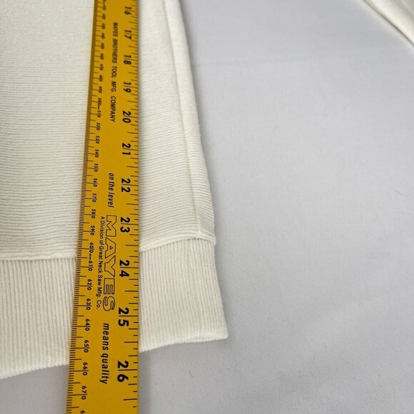 Max Studio Ribbed  Jogger Sweatpants Elastic Waist Tapered Cream Women 26 - Picture 8 of 10